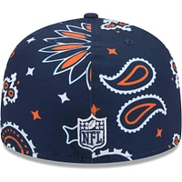 Men's New Era Navy Denver Broncos Paisley 59FIFTY Fitted Hat