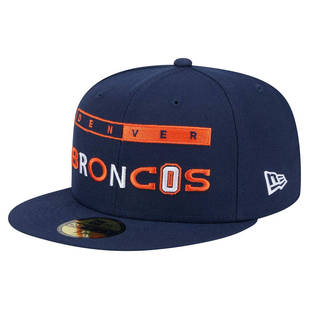 Casquette ajustée Ransom 59FIFTY bleu marine Denver Broncos New Era pour homme