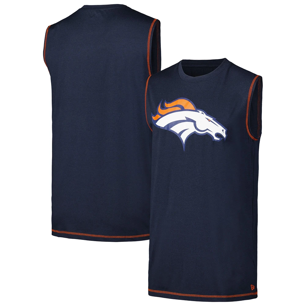 Men's New Era Navy Denver Broncos Tank Top