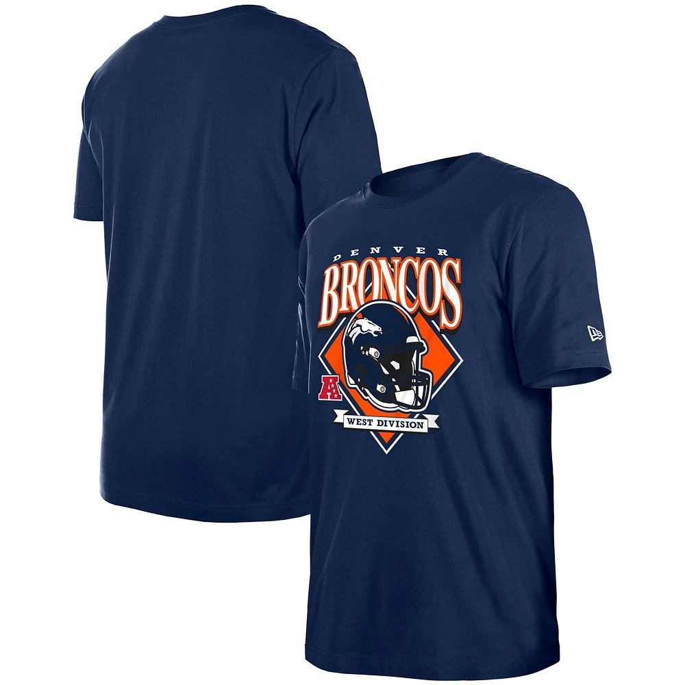 T-shirt à logo de l'équipe Denver Broncos New Era bleu marine pour homme