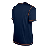 Men's New Era  Navy Denver Broncos Third Down Puff Print T-Shirt