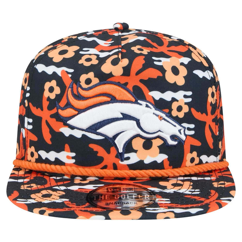 Men's New Era Navy Denver Broncos Wakey Wakey Golfer Snapback Hat