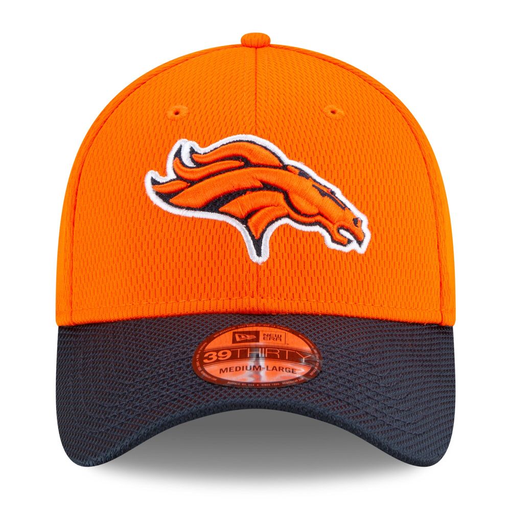 New Era Men's New Era Orange/Navy Denver Broncos 2021 NFL Sideline Road -  39THIRTY Flex Hat