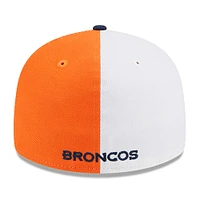 Casquette ajustée 59FIFTY Low Profile des Denver Broncos 2023 Sideline New Era pour homme, orange/bleu marine