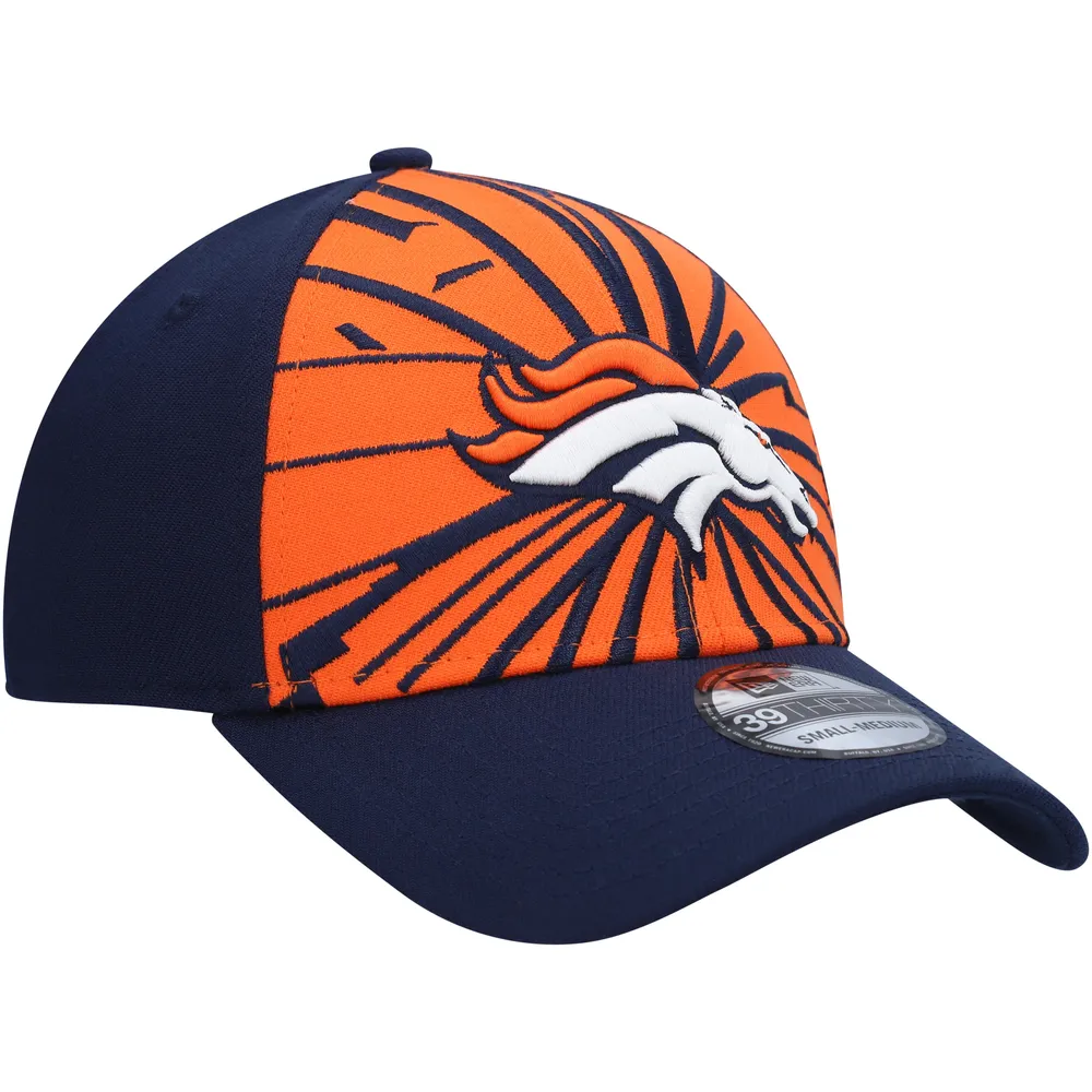 New Era Denver Broncos Orange Flex Fit Hat, Navy Blue Bill, Size L/XL