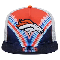 Casquette de golf à pression Denver Broncos Throwback Dye Orange/Navy New Era pour homme