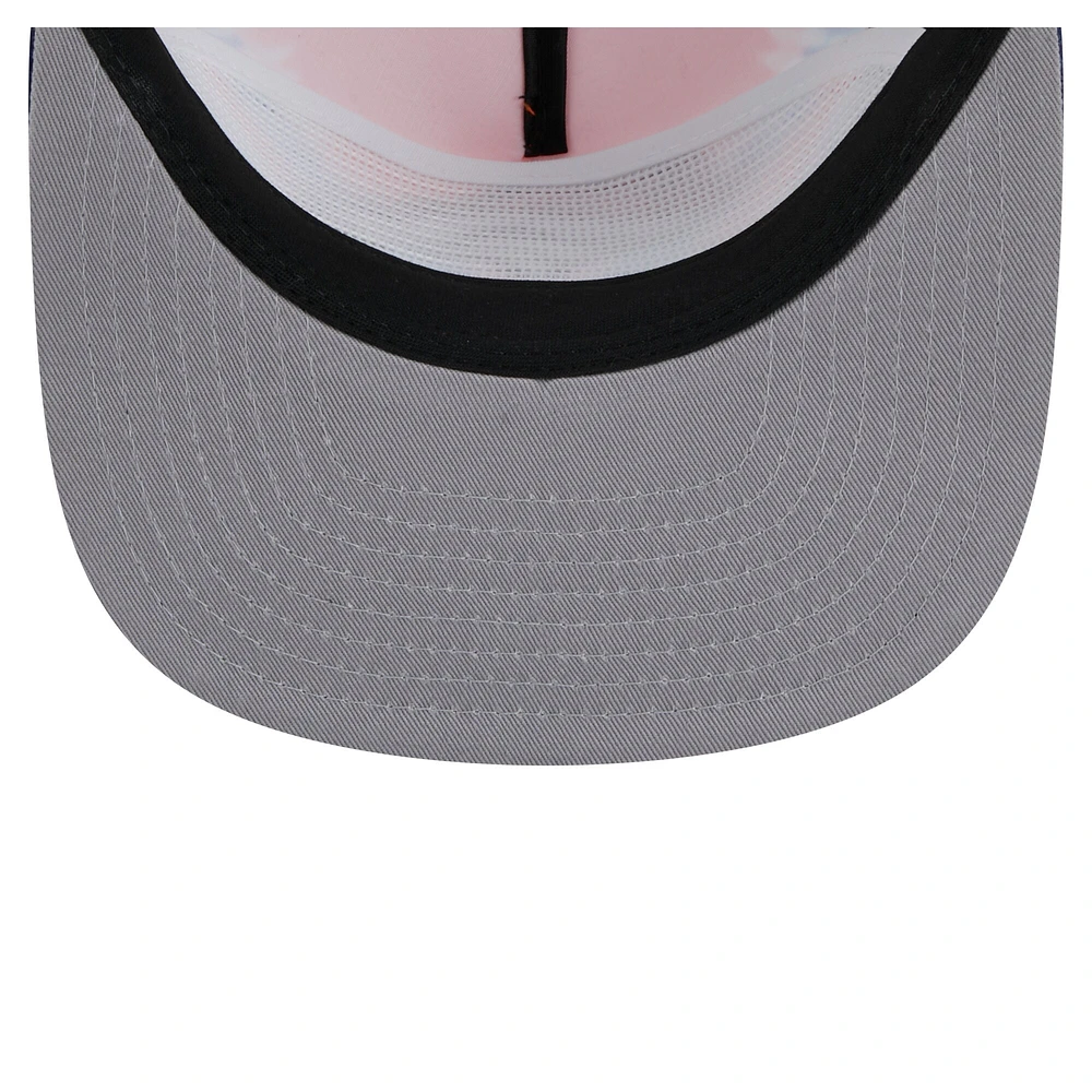 Casquette de golf à pression Denver Broncos Throwback Dye Orange/Navy New Era pour homme