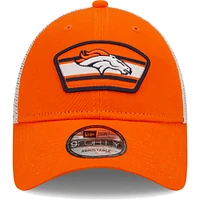 Men's New Era Orange/White Denver Broncos Logo Patch Trucker 9FORTY Snapback Hat