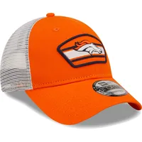 NWE BRONC ORNGE WHIT NFL LOGO PATCH TRUCKER 9FORTY HATMENSTR