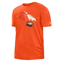 T-shirt New Era Denver Broncos 2022 Sideline Ink Dye orange pour homme