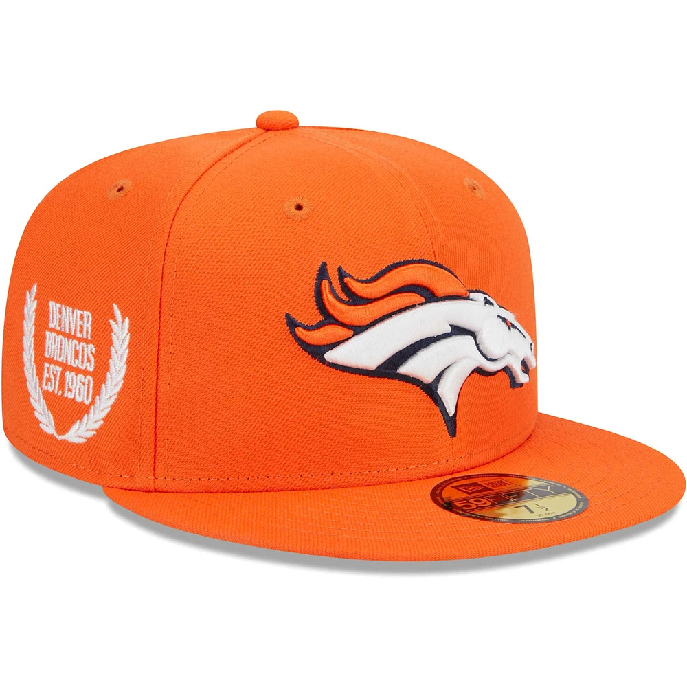 Casquette ajustée 59FIFTY avec sous-visière camouflage des Broncos de Denver New Era pour homme, orange