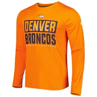 T-shirt à manches longues pour homme Denver Broncos Combine Authentic Offsides New Era orange