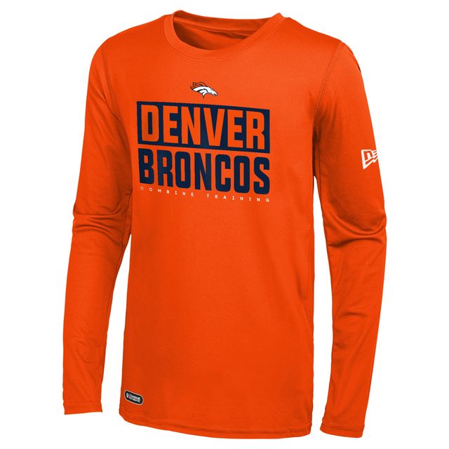 T-shirt à manches longues pour homme Denver Broncos Combine Authentic Offsides New Era orange