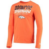 Men's New Era Orange Denver Broncos Combine Authentic Split Line Long Sleeve T-Shirt