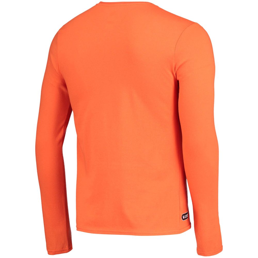 Men's New Era Orange Denver Broncos Combine Authentic Split Line Long Sleeve T-Shirt