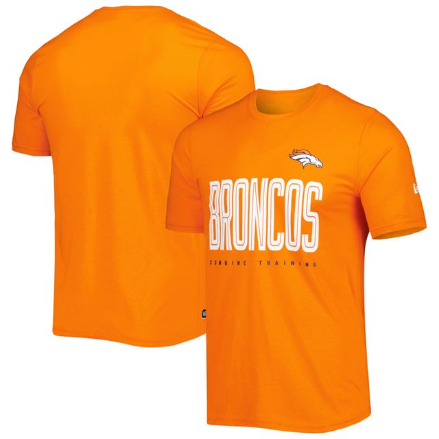 T-shirt pour homme New Era Denver Broncos Combine Authentic Training Huddle Up orange