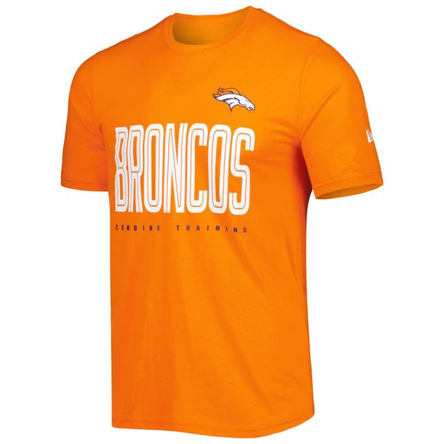 T-shirt pour homme New Era Denver Broncos Combine Authentic Training Huddle Up orange