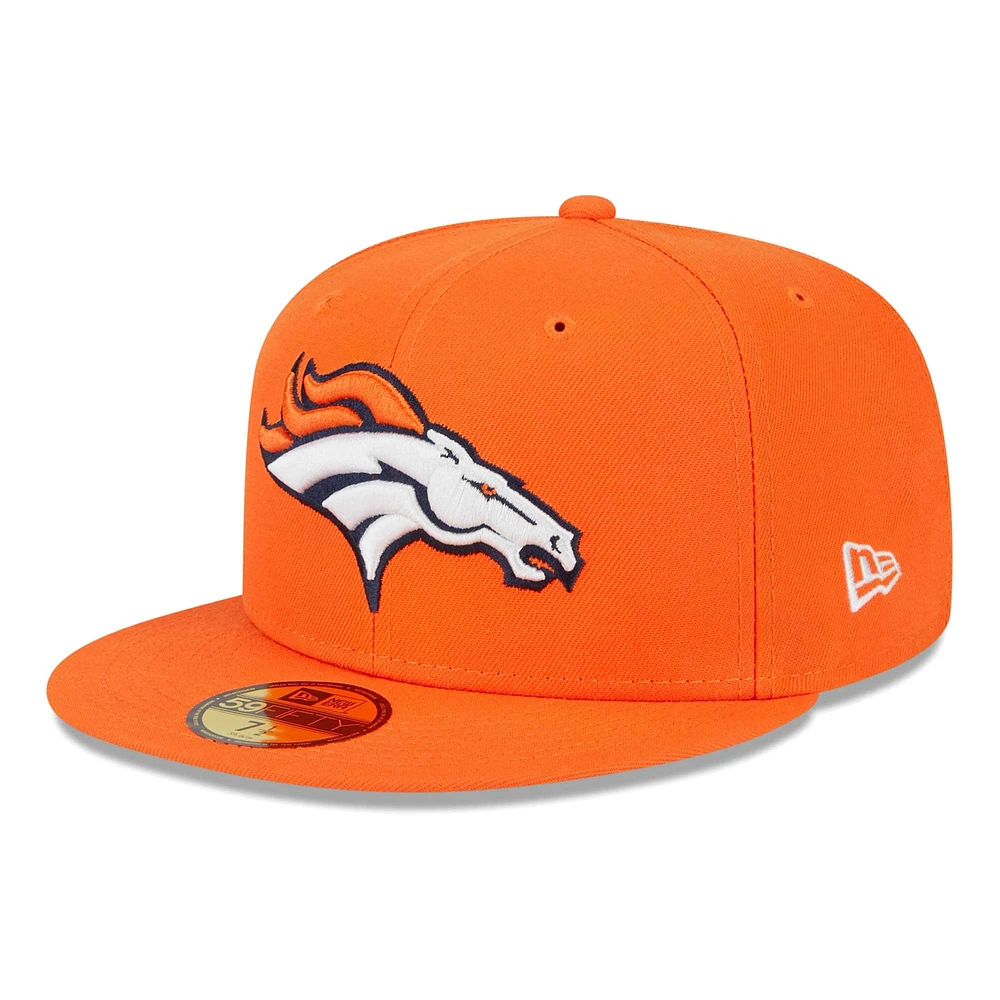 Casquette ajustée Main 59FIFTY orange Denver Broncos New Era pour homme