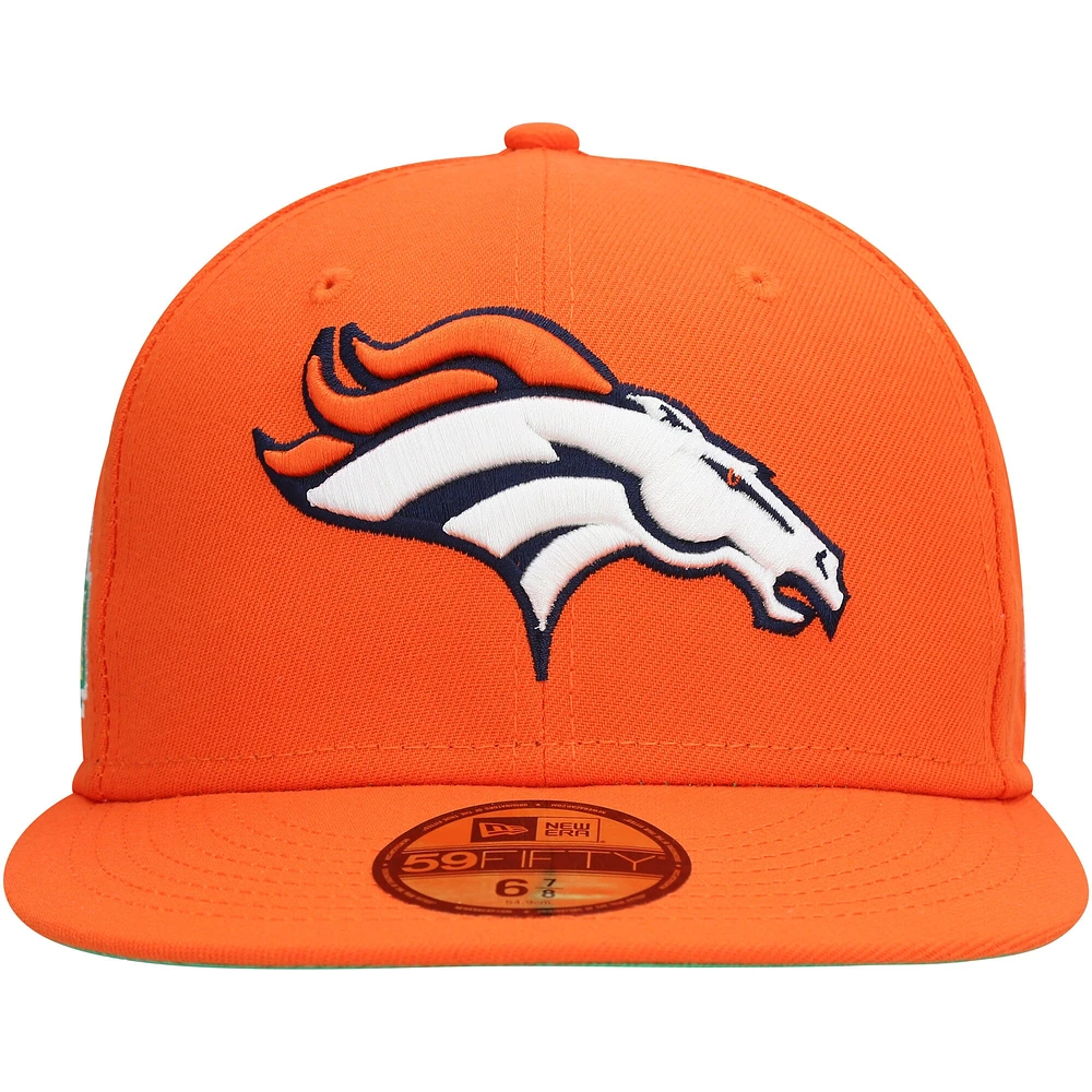 Men's New Era Orange Denver Broncos Super Bowl XXXIII Citrus Pop 59FIFTY Fitted Hat