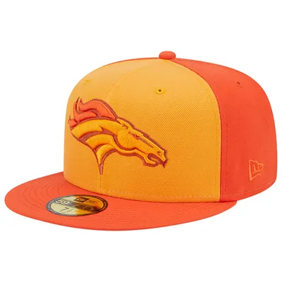 Casquette ajustée tricolore 59FIFTY des Broncos de Denver New Era orange pour homme