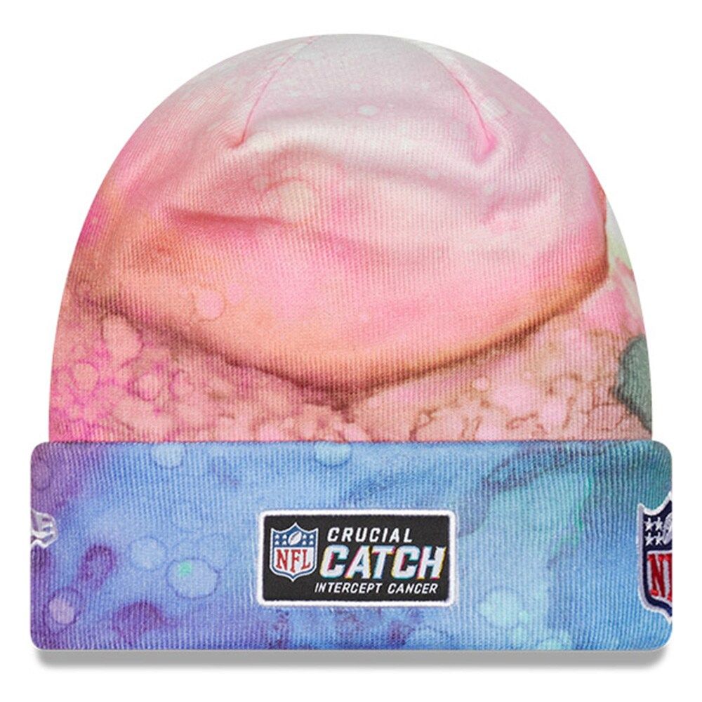 Men's New Era Pink Denver Broncos 2022 NFL Crucial Catch - Cuffed Knit Hat