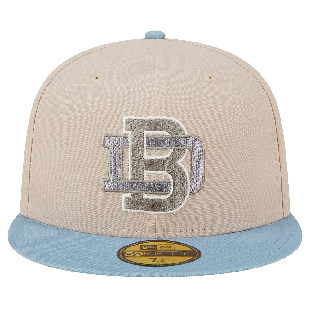 Men's New Era Stone/Light Blue Denver Broncos City Originals Lifestyle Two-Tone 59FIFTY Fitted Hat