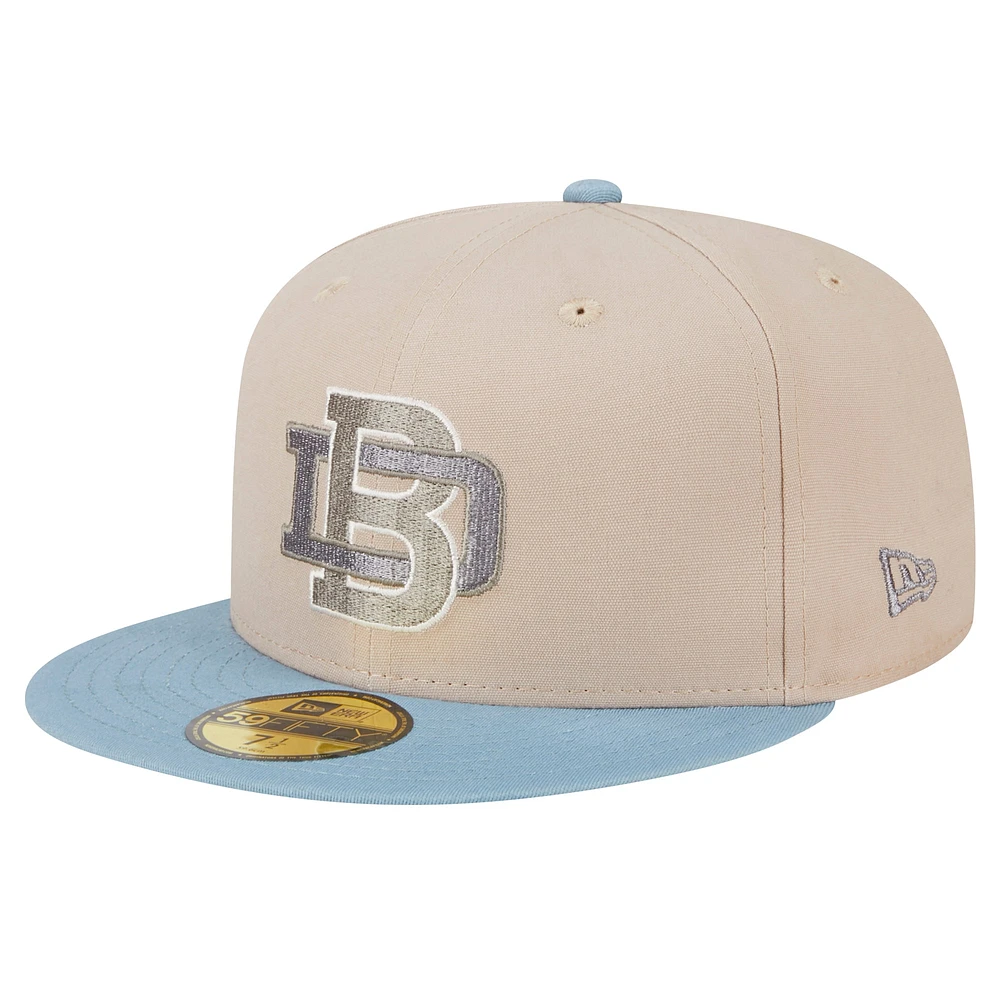 Men's New Era Stone/Light Blue Denver Broncos City Originals Lifestyle Two-Tone 59FIFTY Fitted Hat