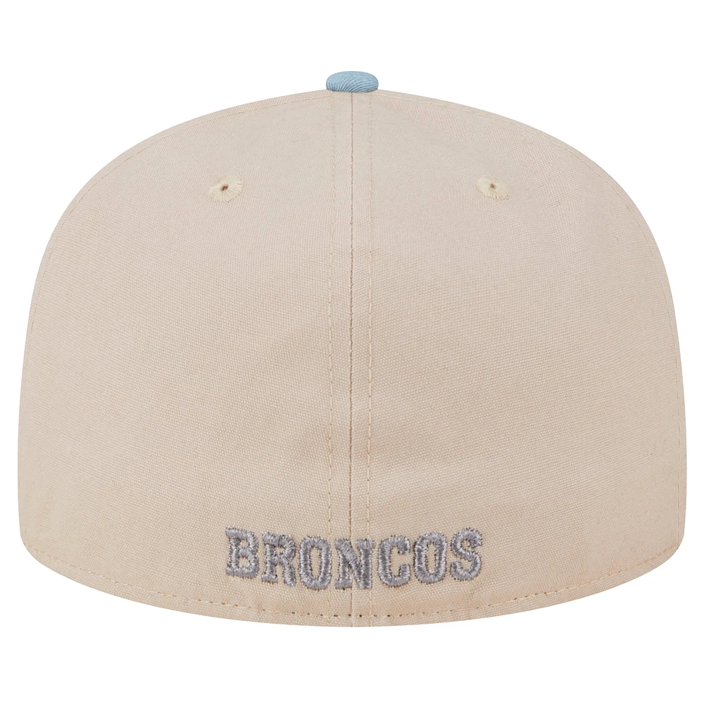 Men's New Era Stone/Light Blue Denver Broncos City Originals Lifestyle Two-Tone 59FIFTY Fitted Hat