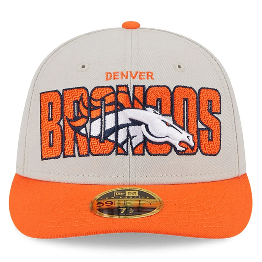 Men's New Era Stone/Orange Denver Broncos 2023 NFL Draft Low Profile 59FIFTY Fitted Hat