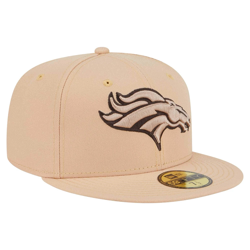 Men's New Era Tan Denver Broncos Candied Pecan 59FIFTY Fitted Hat