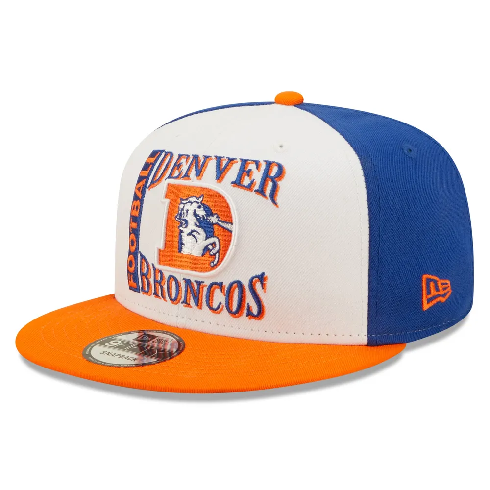 New Era Men's New Era White/Orange Denver Broncos Retro Sport 9FIFTY  Snapback Hat