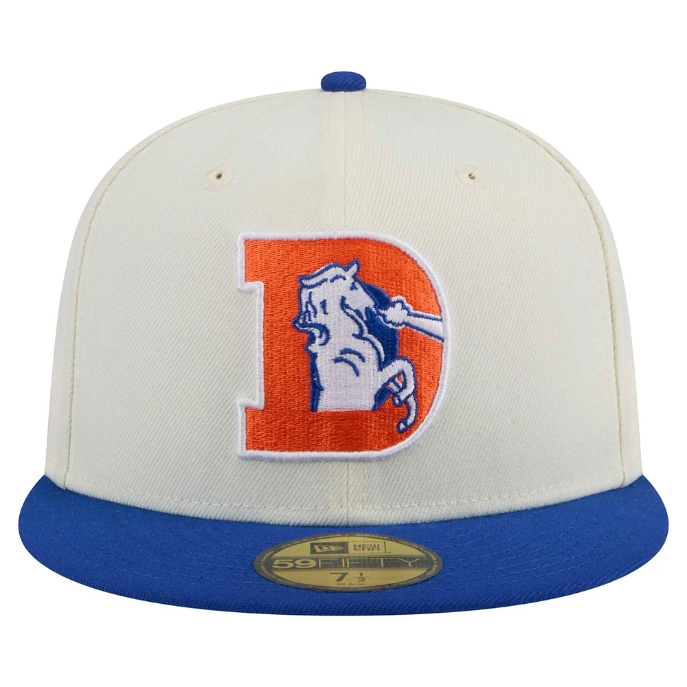 Men's New Era  White/Royal Denver Broncos Main 59FIFTY Fitted Hat