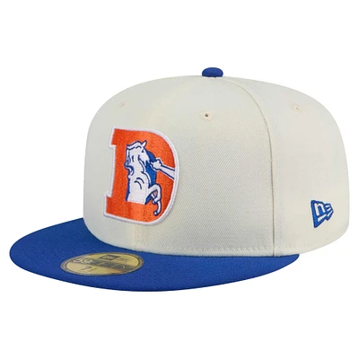 Men's New Era  White/Royal Denver Broncos Main 59FIFTY Fitted Hat