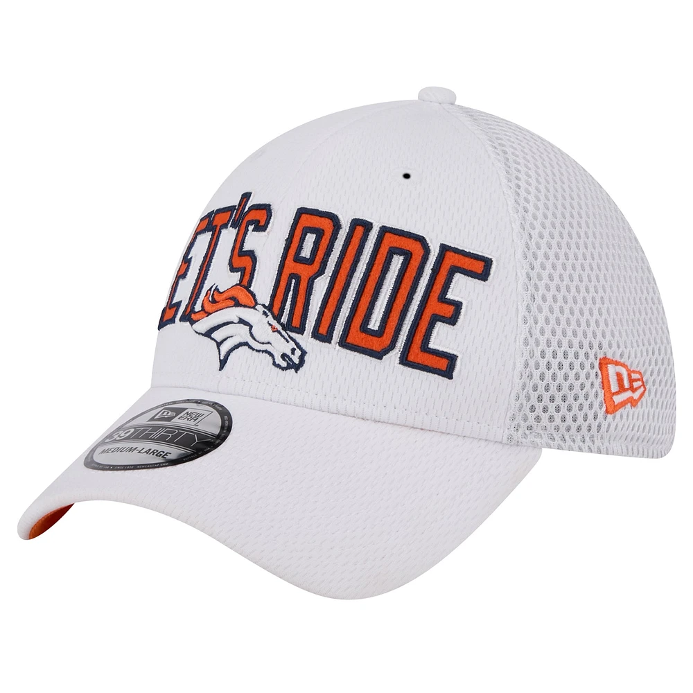 Casquette flexible 39THIRTY New Era pour hommes, Denver Broncos Breakers, blanche