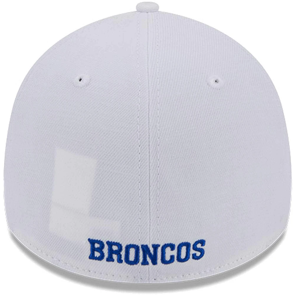 Men's New Era White Denver Broncos Throwback 39THIRTY Flex Hat