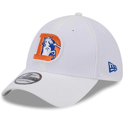 Men's New Era White Denver Broncos Throwback 39THIRTY Flex Hat
