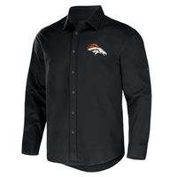 Men's NFL x Darius Rucker Collection by Fanatics Black Denver Broncos Convertible Twill Long Sleeve Button-Up Shirt