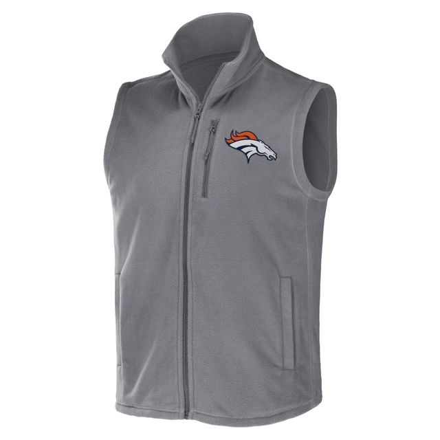 Collection NFL x Darius Rucker pour hommes par Fanatics Gilet gris Denver Broncos en polaire entièrement zippée