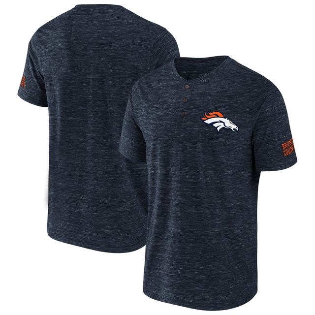 Collection NFL x Darius Rucker pour hommes par Fanatics - T-shirt bleu marine Denver Broncos Slub Henley