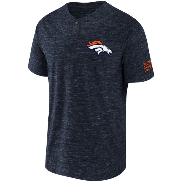 Collection NFL x Darius Rucker pour hommes par Fanatics - T-shirt bleu marine Denver Broncos Slub Henley