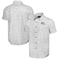 Chemise boutonnée à manches courtes tissée blanche Denver Broncos pour homme de la collection NFL x Darius Rucker par Fanatics