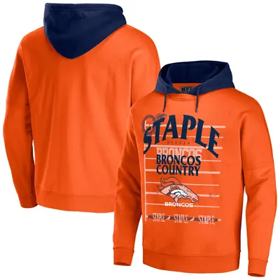 Denver Broncos NFL x Staple Throwback Vintage Wash Pullover Hoodie - Orange