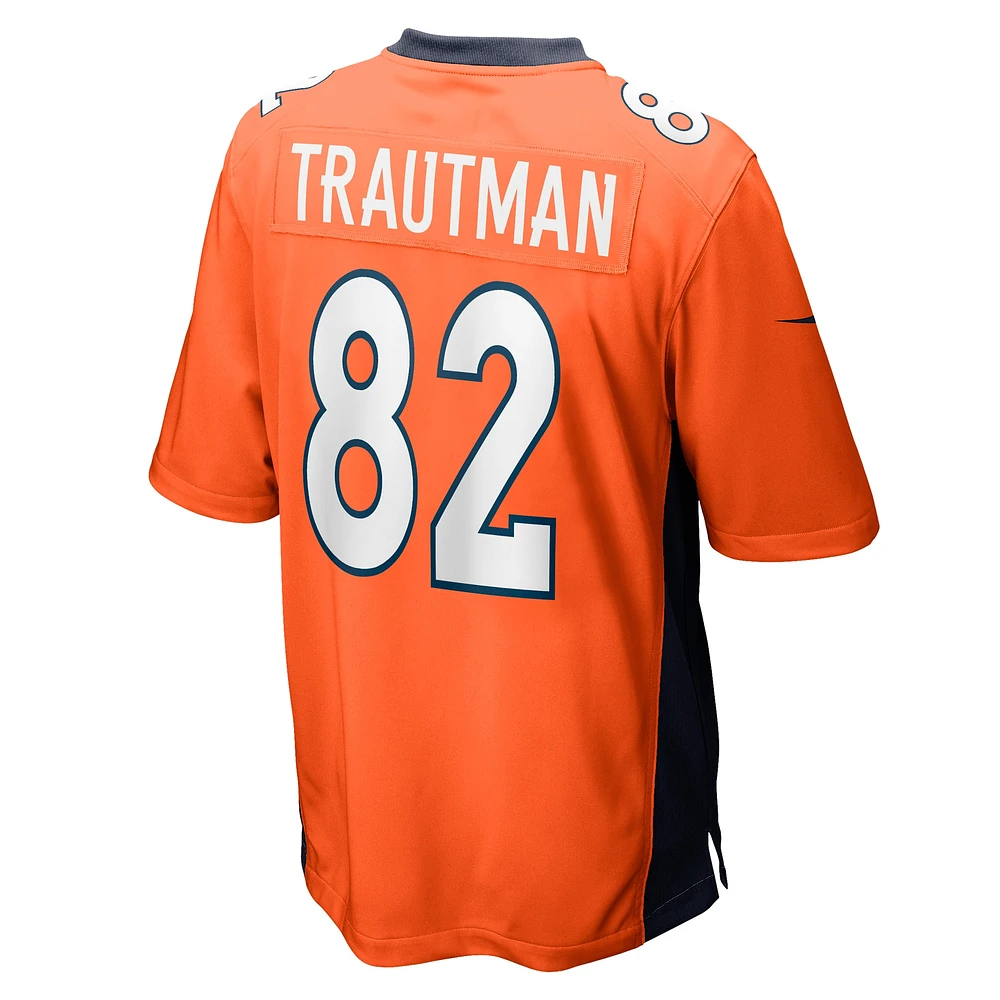 Maillot de match d'équipe Denver Broncos Nike Adam Trautman orange pour homme