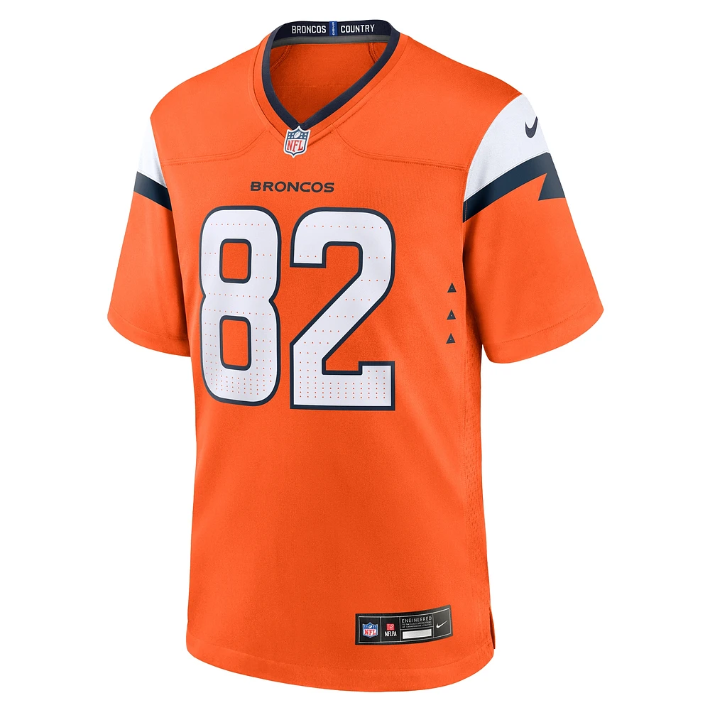 Maillot de match l'équipe Nike Denver Broncos Adam Trautman orange pour homme