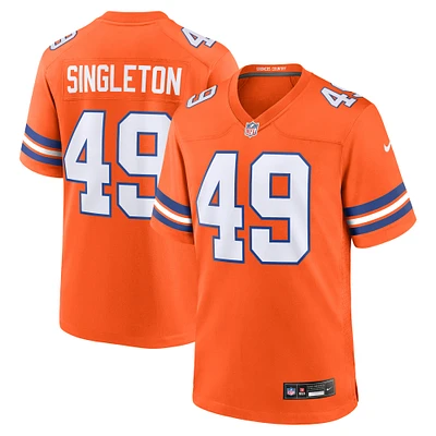 Maillot de match alternatif Nike Alex Singleton orange Denver Broncos pour homme