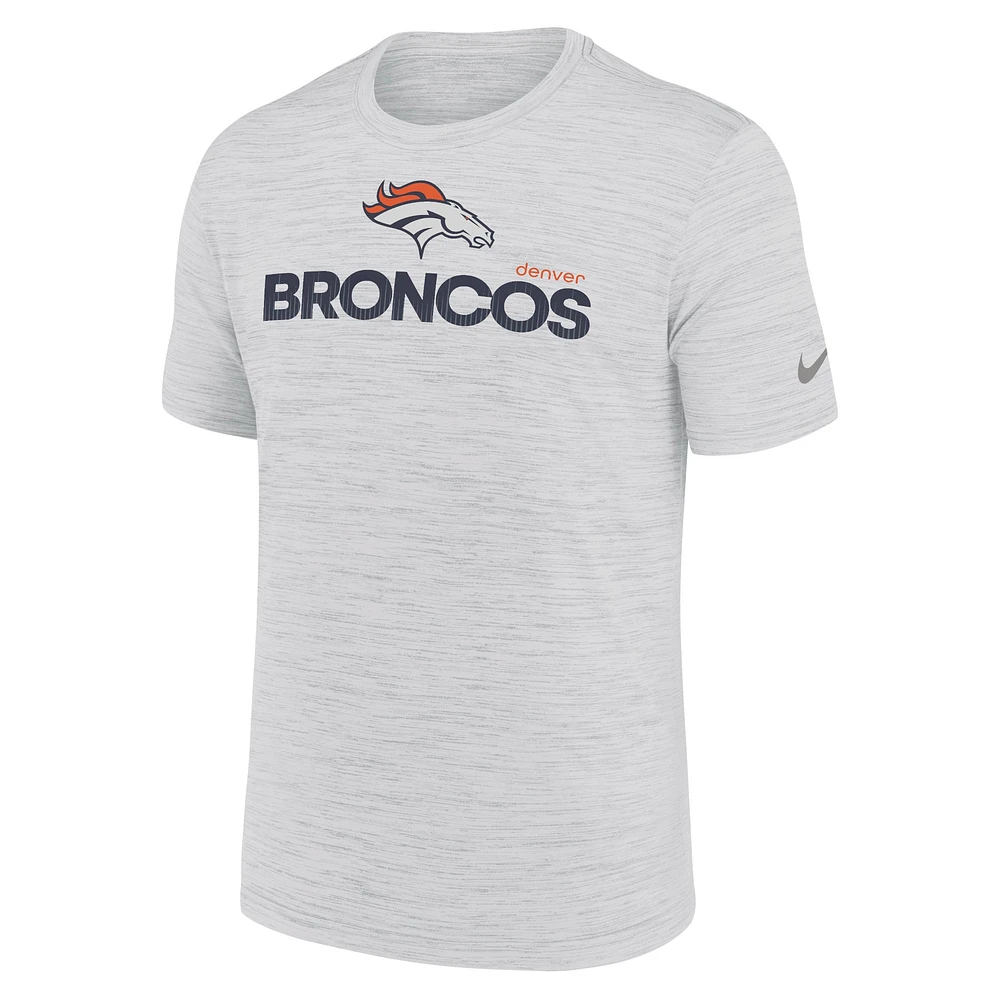 T-shirt Nike Ash Denver Broncos Blitz Velocity Modern Performance pour homme