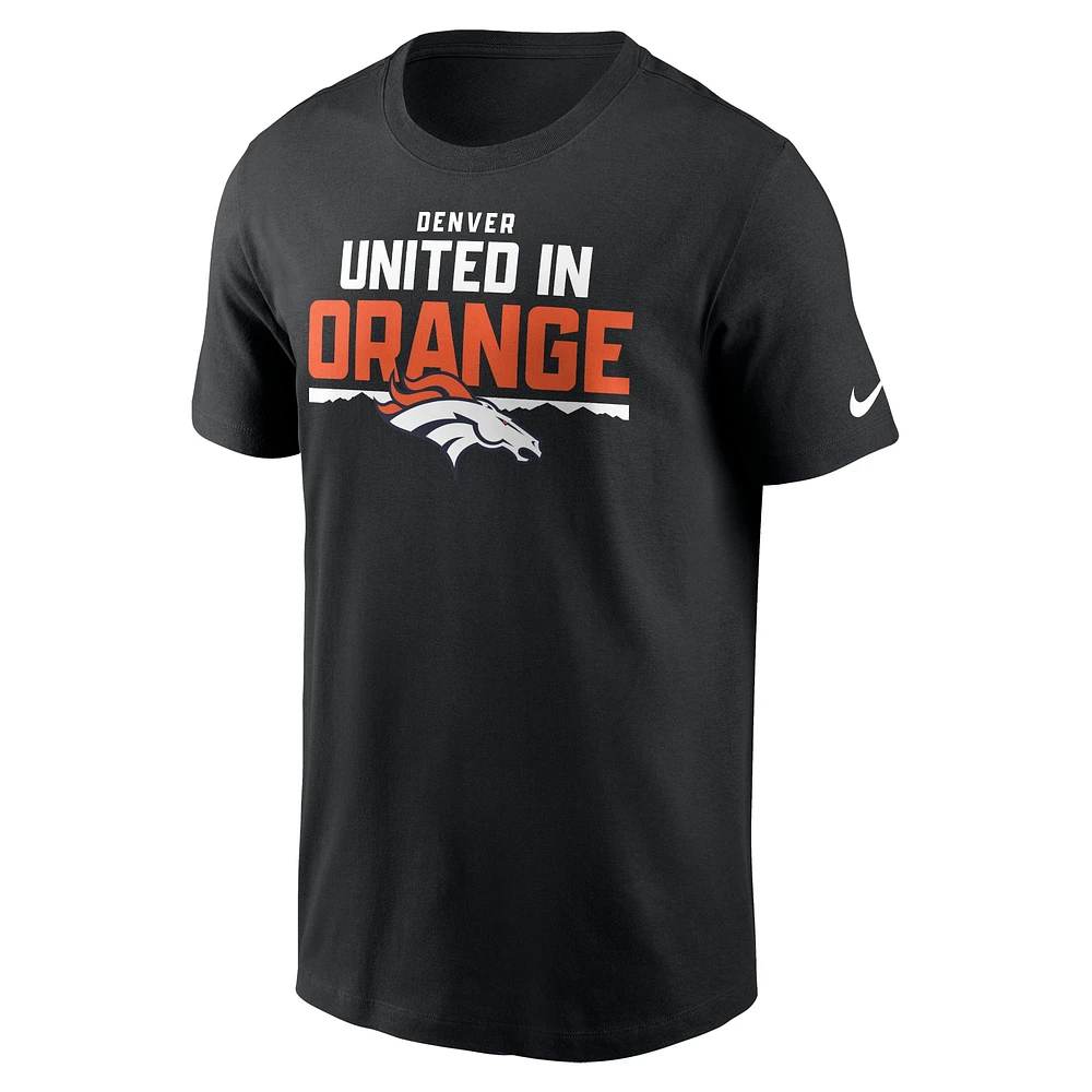 T-shirt essentiel local Denver Broncos Nike noir pour homme