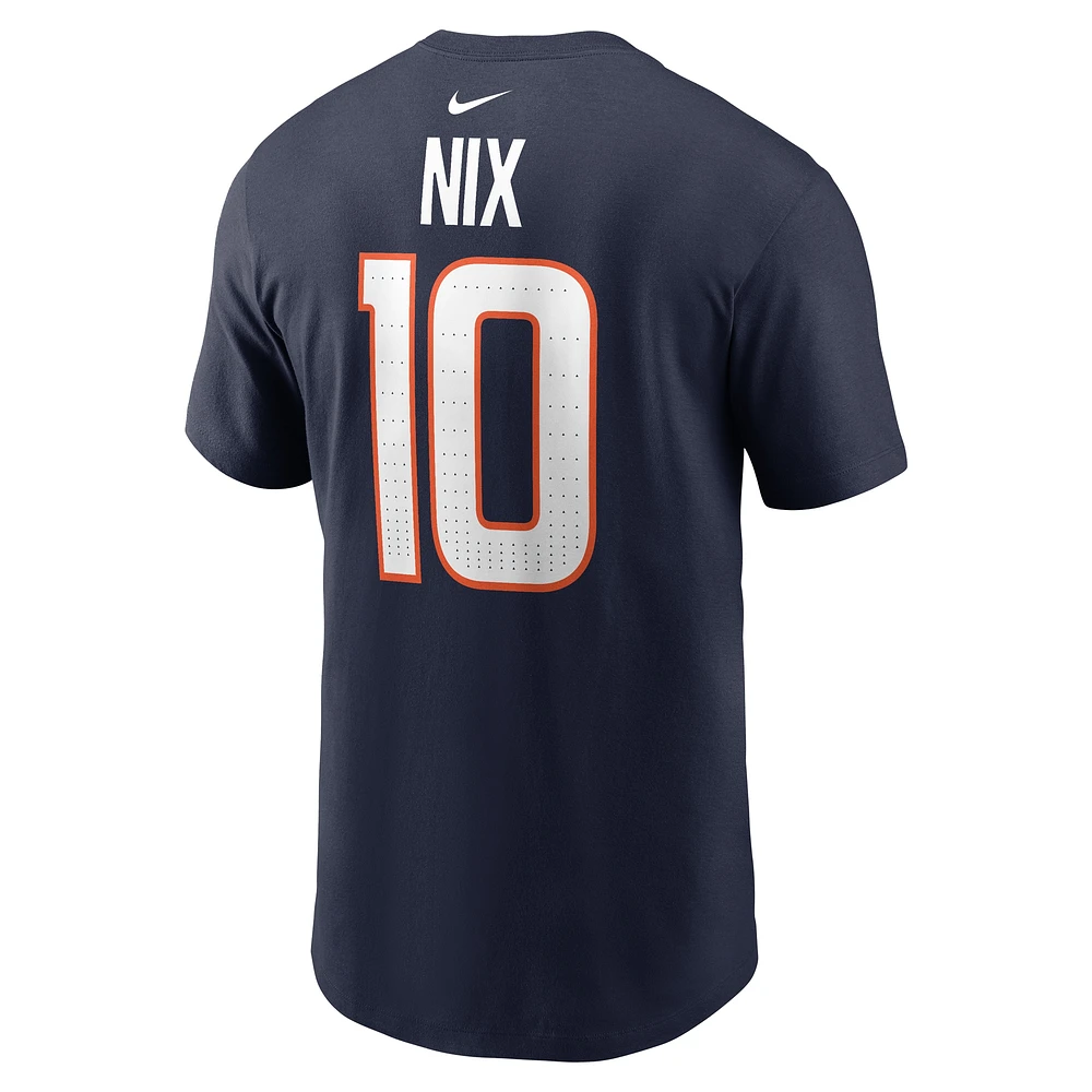 T-shirt Nike Bo Nix bleu marine pour homme avec nom et numéro de joueur des Denver Broncos