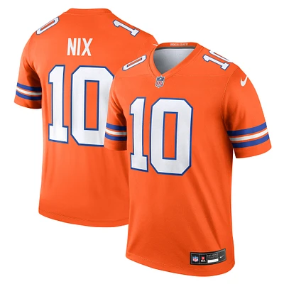 Haut de performance Nike Bo Nix Orange Denver Broncos Alternate Legend Player pour homme