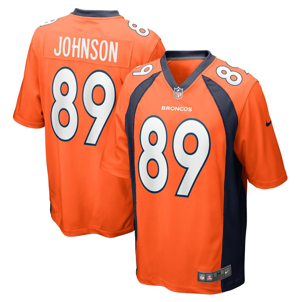 Men's Nike Brandon Johnson Orange Denver Broncos Game Player Jersey